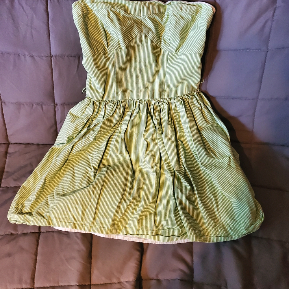 Gilly Hicks Green Striped Mini Dress